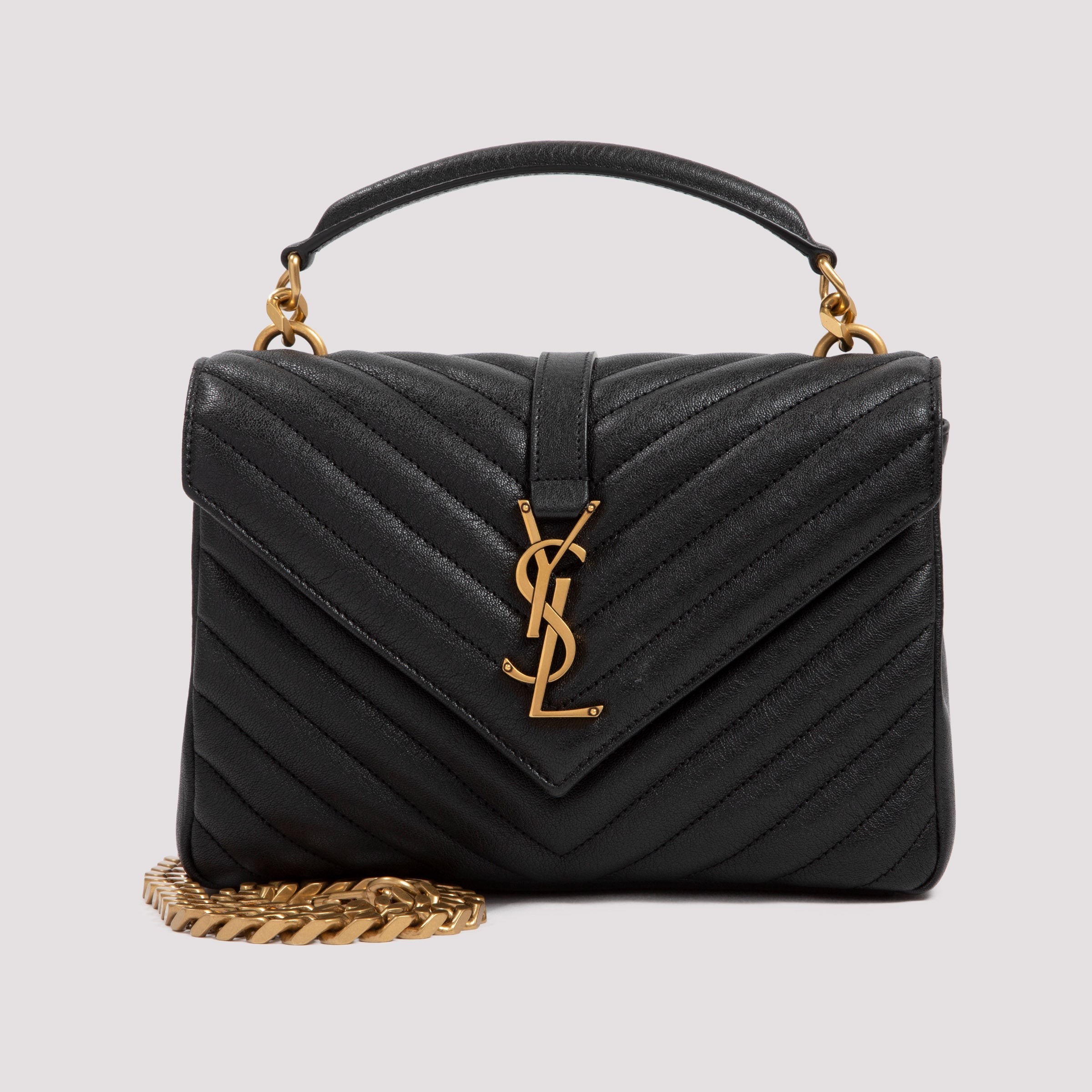SAINT LAURENT College Handbag Mini in Matelassé Leather - FW25
