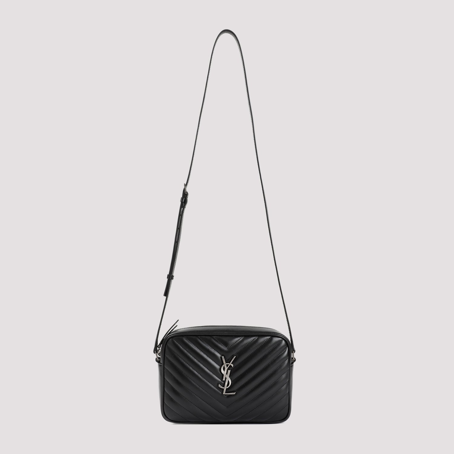 SAINT LAURENT Matelassé Leather Mini Shoulder Handbag - 22.5cm
