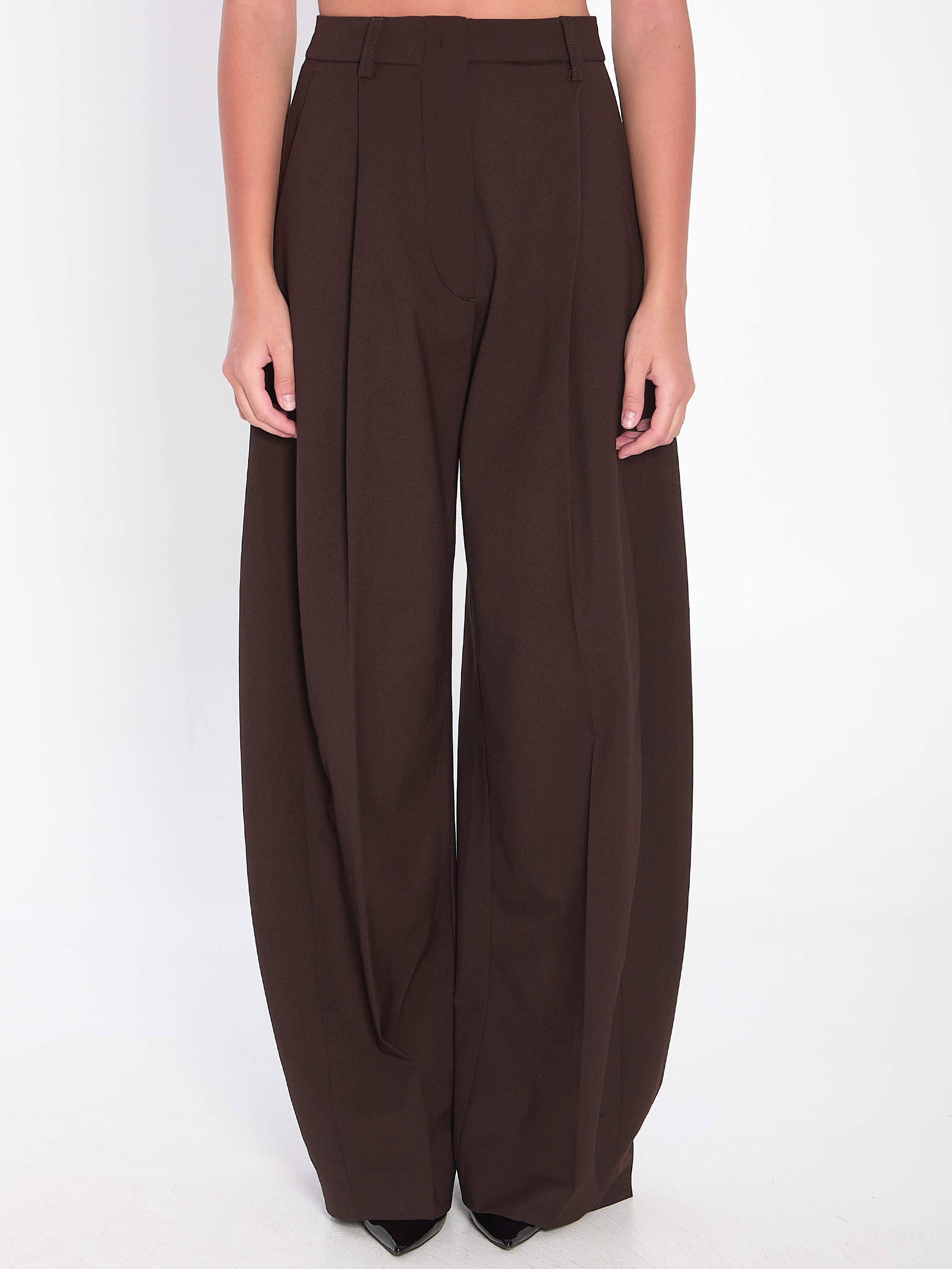 THE LATEST Wide-Leg Wool Blend Trousers - Size 40