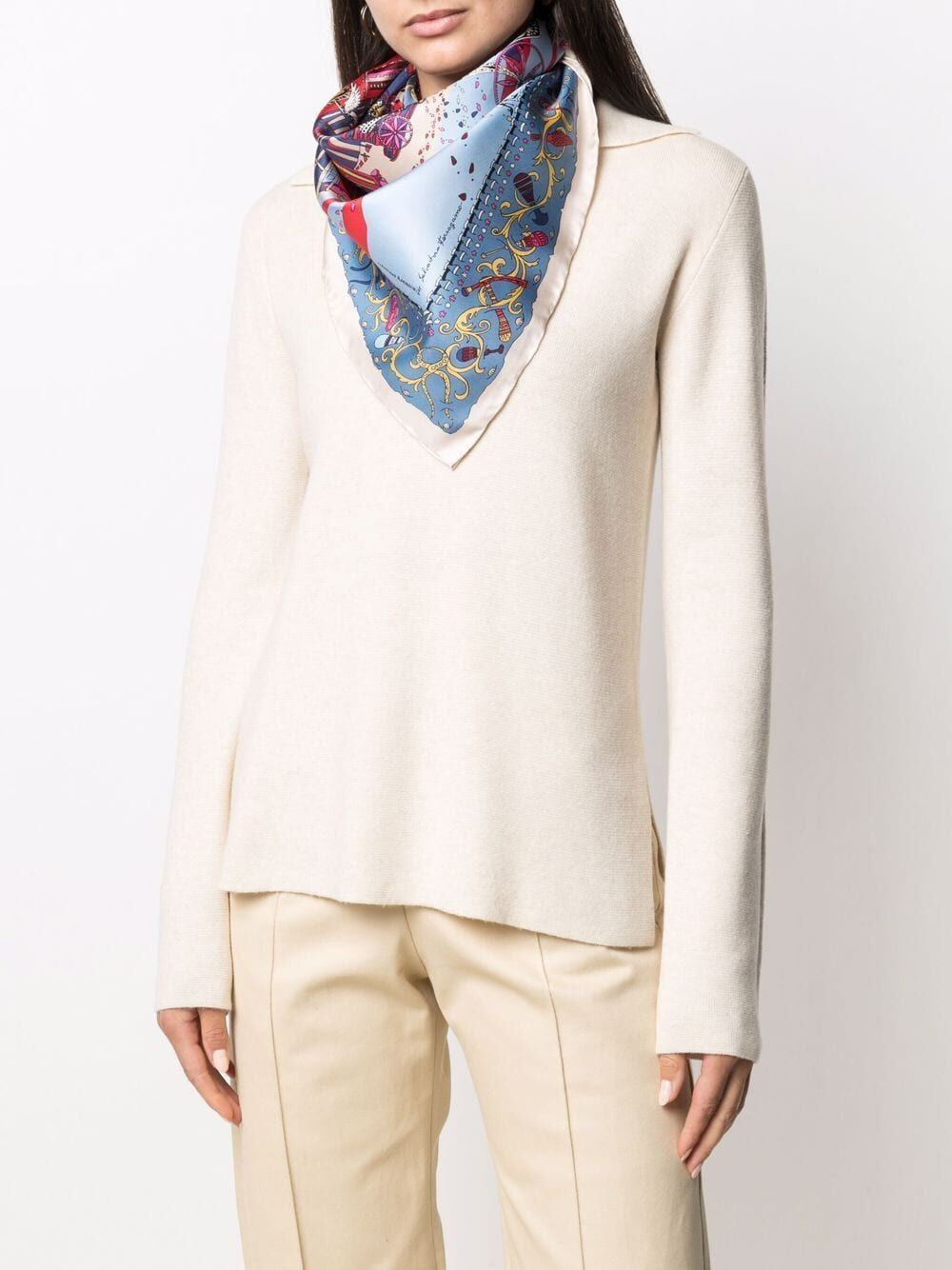 Ferragamo Palazzo Print Silk Scarf - Women's Accessory