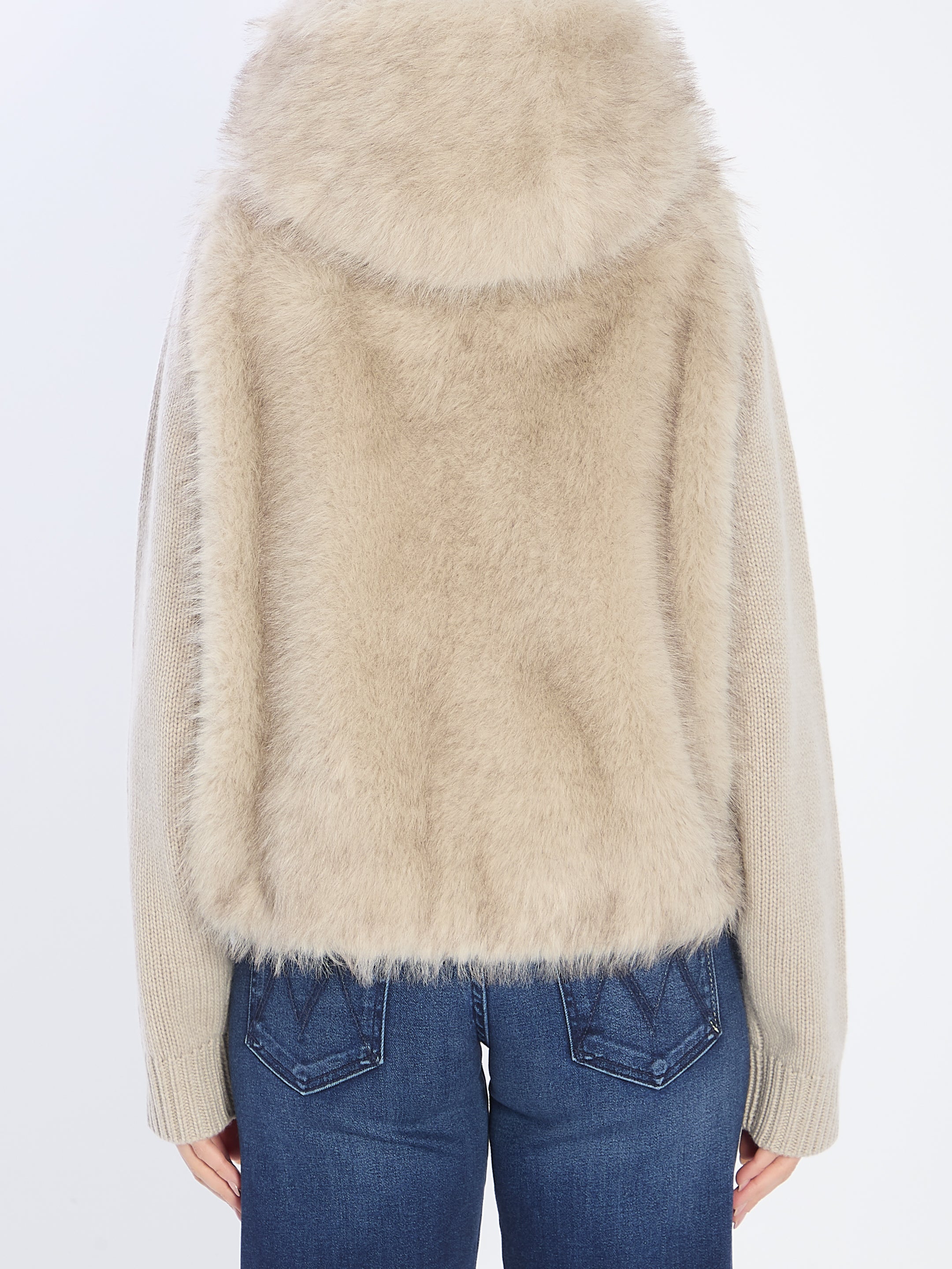 VALENTINI 1972 Oversized Eco-Fur Vest with Hood