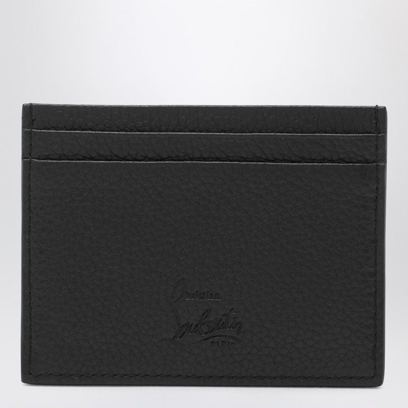 CHRISTIAN LOUBOUTIN Mini Grained Leather Card Holder with Studs