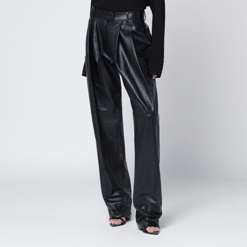 FRANCESCO MURANO Faux Leather High-Waisted Trousers for Women
