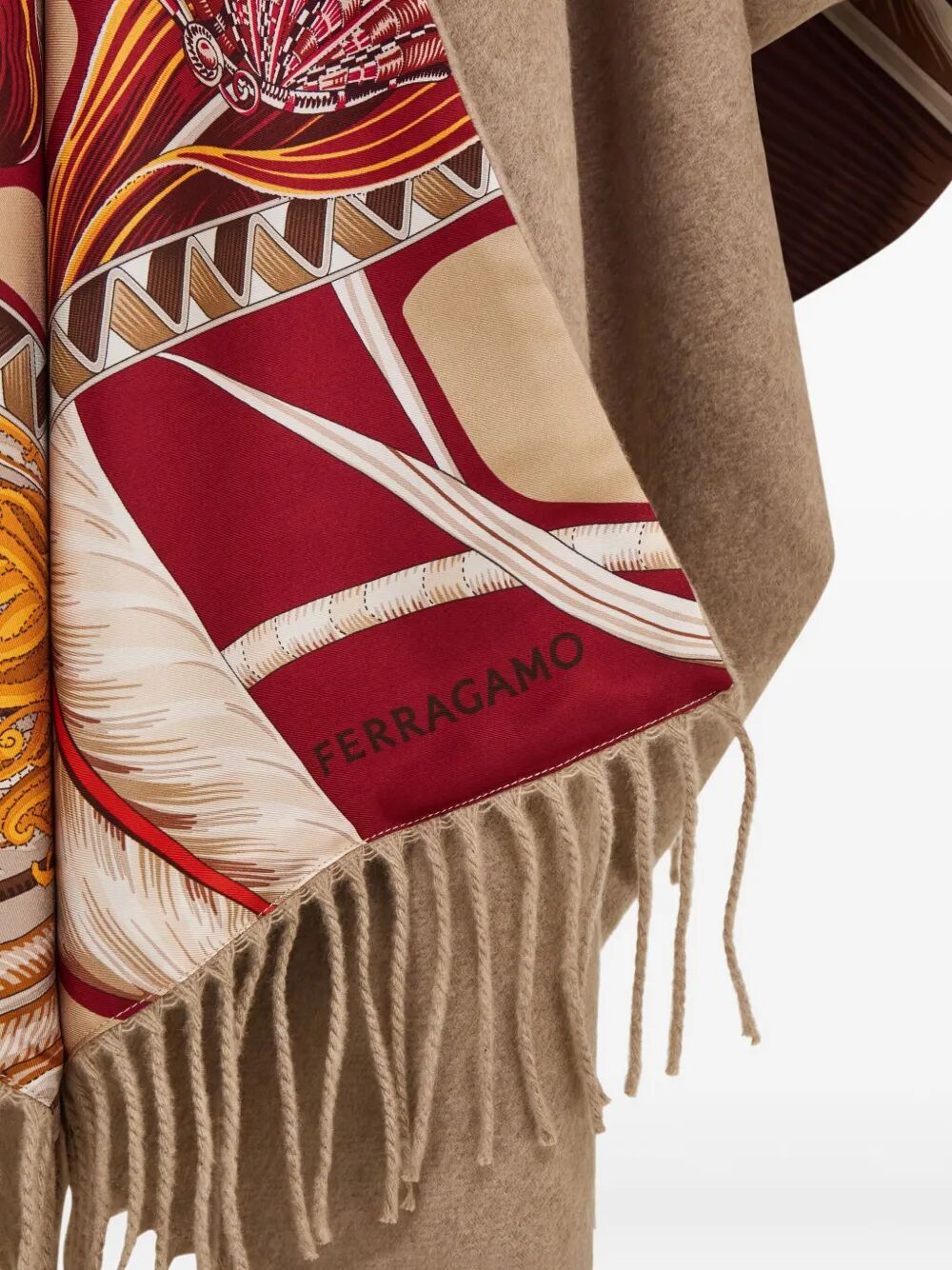Ferragamo Reversible Cashmere and Silk Cape