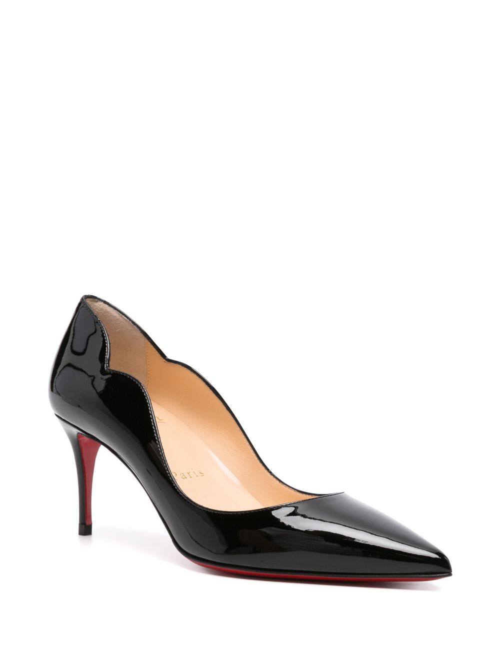 CHRISTIAN LOUBOUTIN Elegant Leather Heel Shoes - 70MM Mid Heel