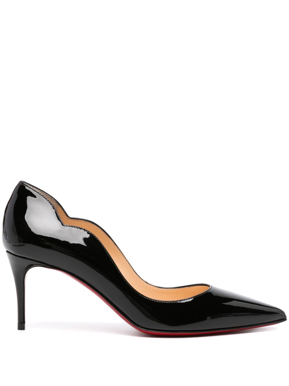 CHRISTIAN LOUBOUTIN Elegant Leather Heel Shoes - 70MM Mid Heel