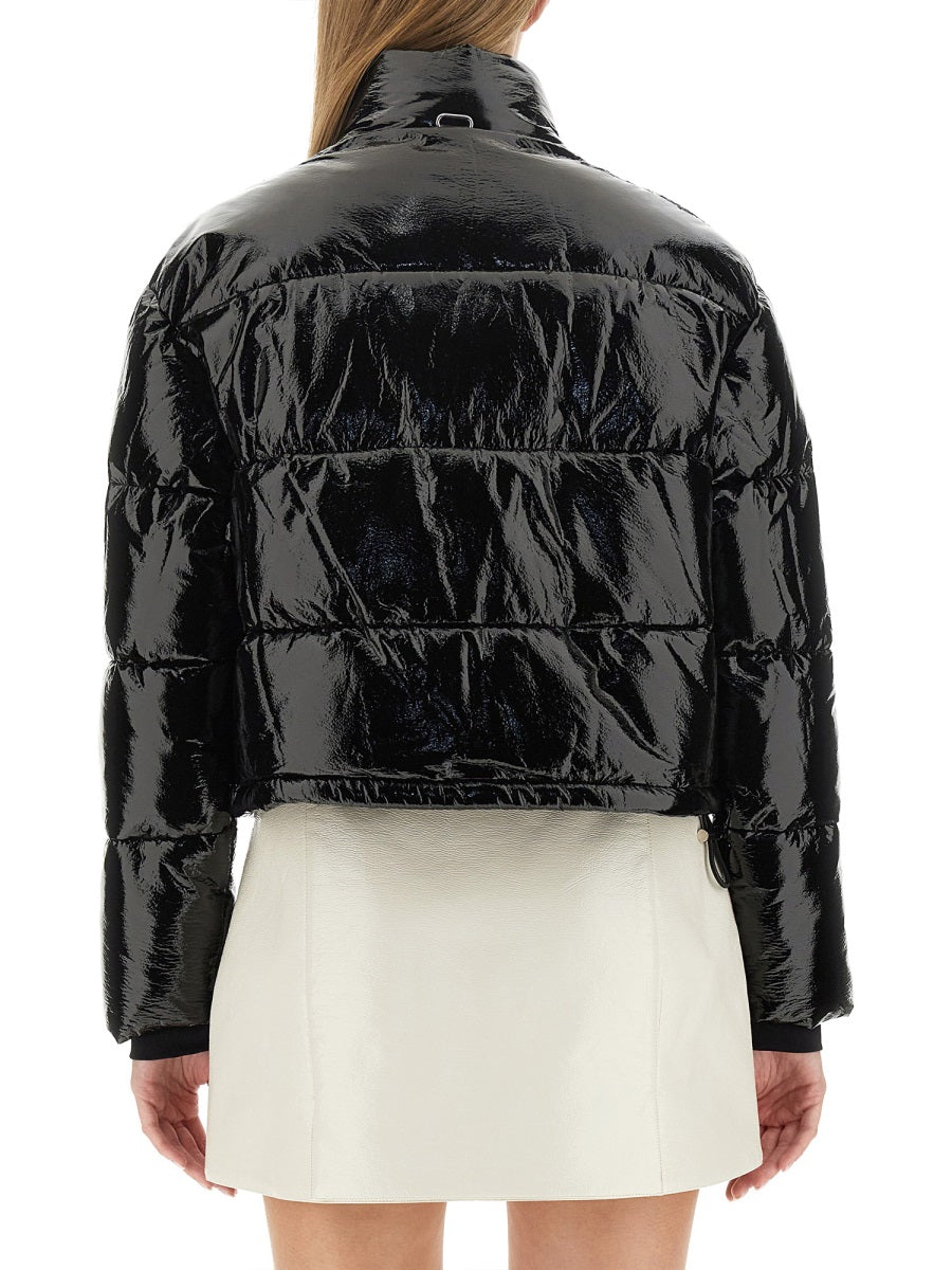 COURREGÈS Cropped Mini Vinyl Down Jacket