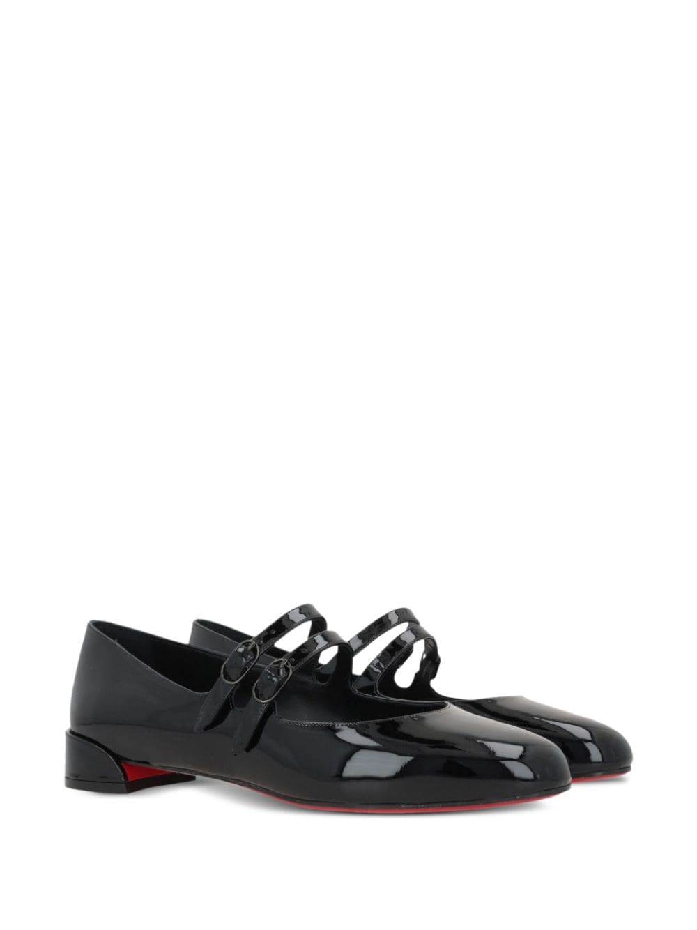 CHRISTIAN LOUBOUTIN Patent Leather Flat Shoes with Buckle Fastening