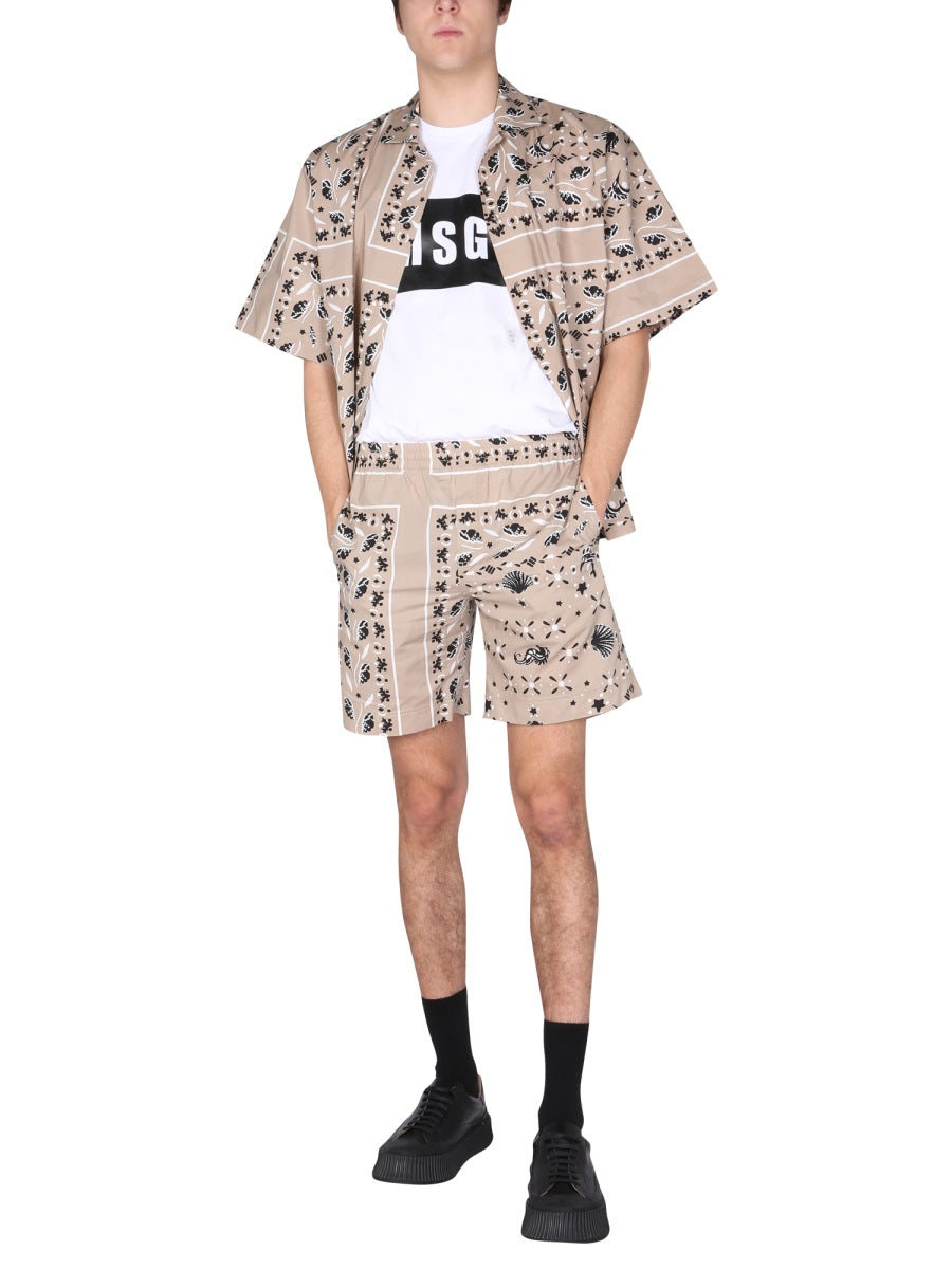 MSGM Paisley Pattern Bermuda Shorts