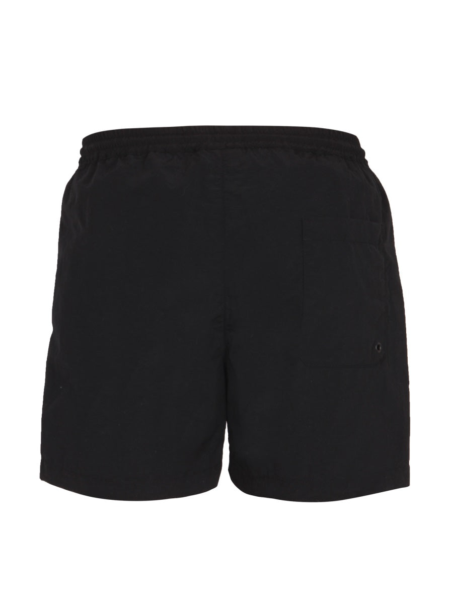 MSGM Men's Logo Print Bermuda Shorts with Elastic Waist