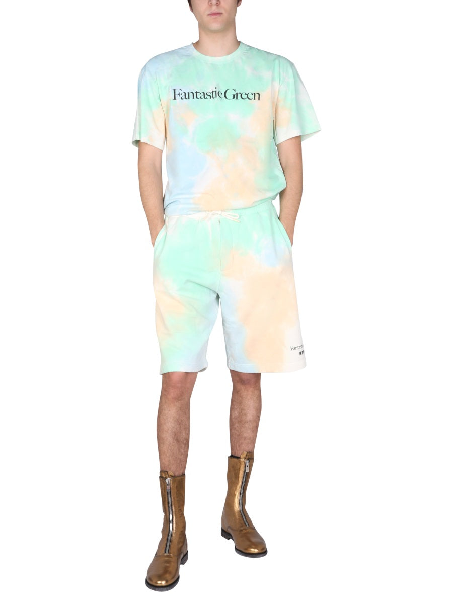 MSGM Men's Tie Dye Pattern Bermuda Shorts