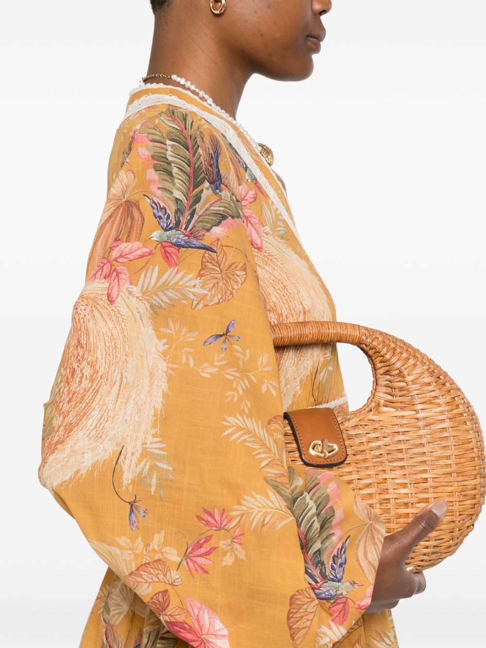 ZIMMERMANN Frill Mini Dress with V-Neck Wrap Closure - Size 0