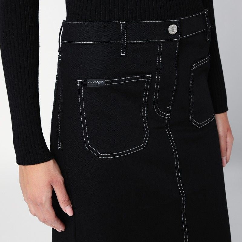 COURREGÈS Trendy Denim Midi Skirt for Women