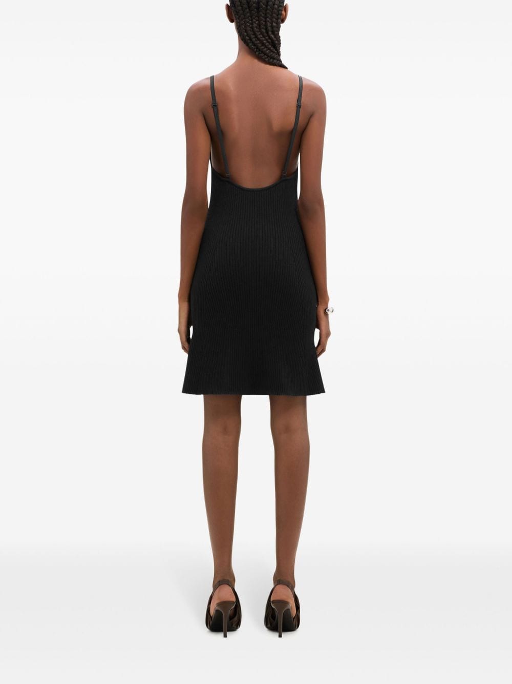 COURREGÈS Logo Mini Dress with Square Neck and Adjustable Straps