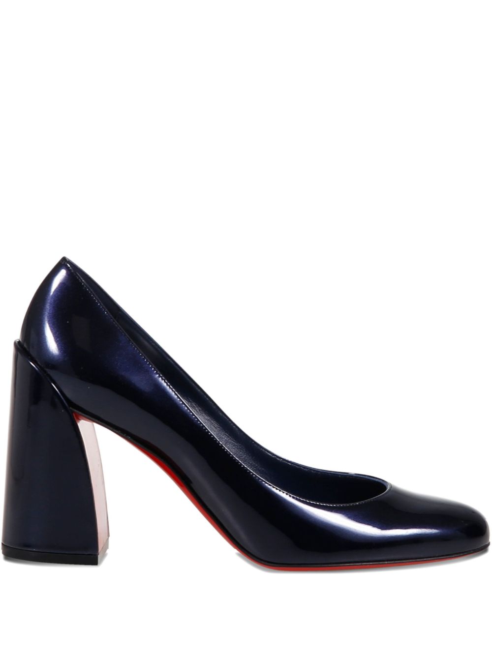 CHRISTIAN LOUBOUTIN Women's Block Heel Patent Leather Pumps
