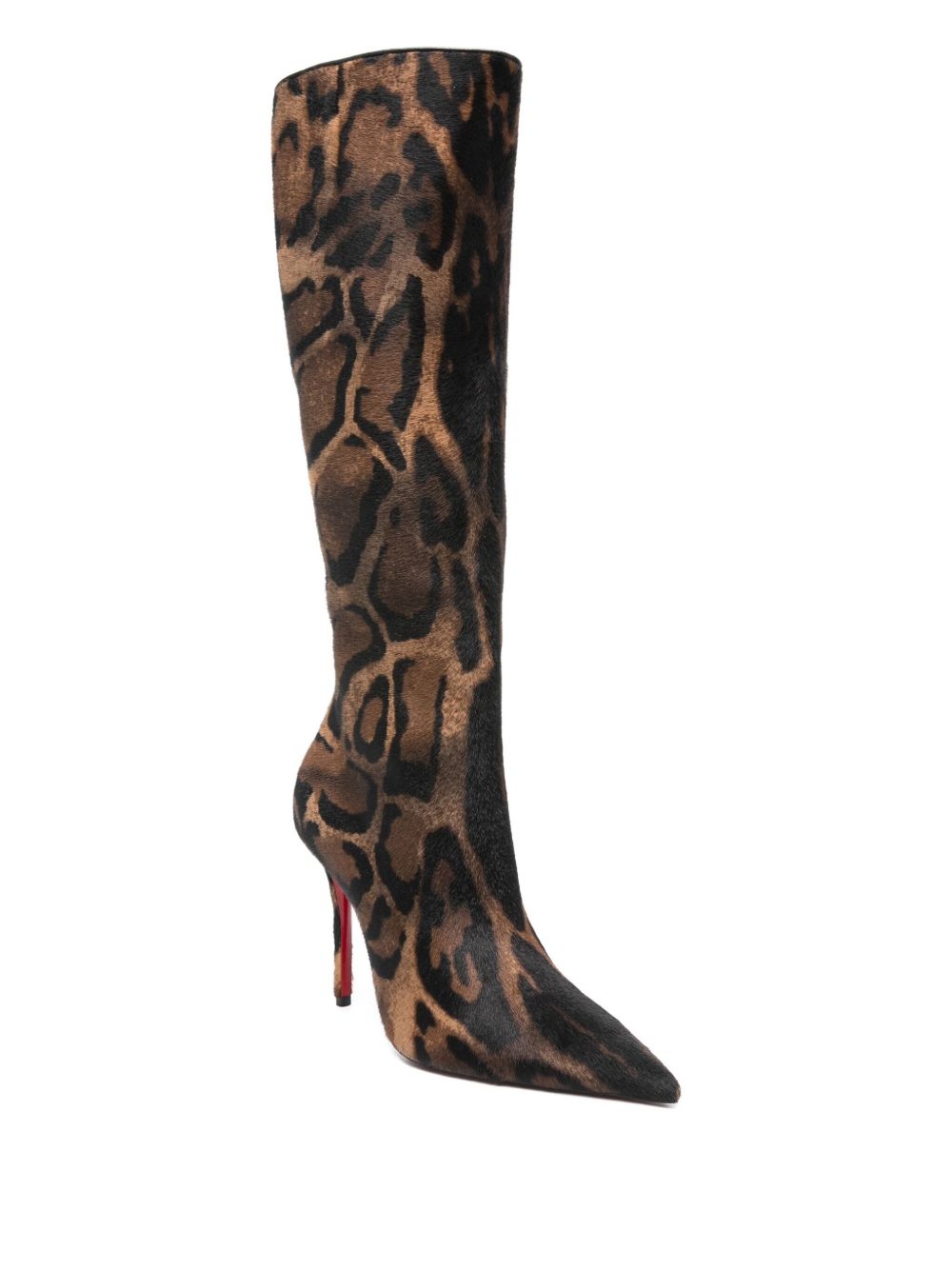 CHRISTIAN LOUBOUTIN Leather Animal Print Stilettos with Pointed Toe - FW25