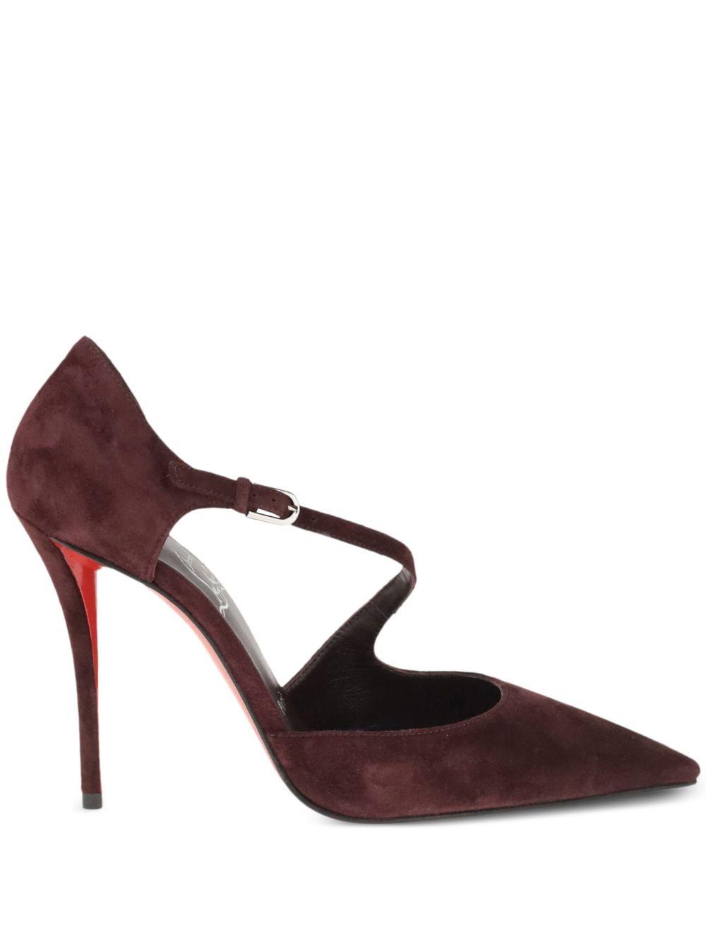 CHRISTIAN LOUBOUTIN Pointed Toe Stiletto Heel Pumps with Buckle-Fastening Strap