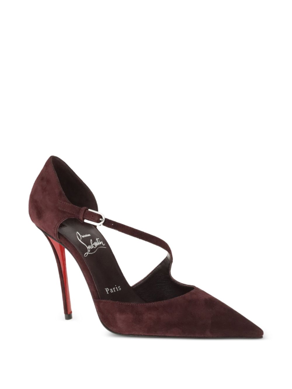 CHRISTIAN LOUBOUTIN Pointed Toe Stiletto Heel Pumps with Buckle-Fastening Strap
