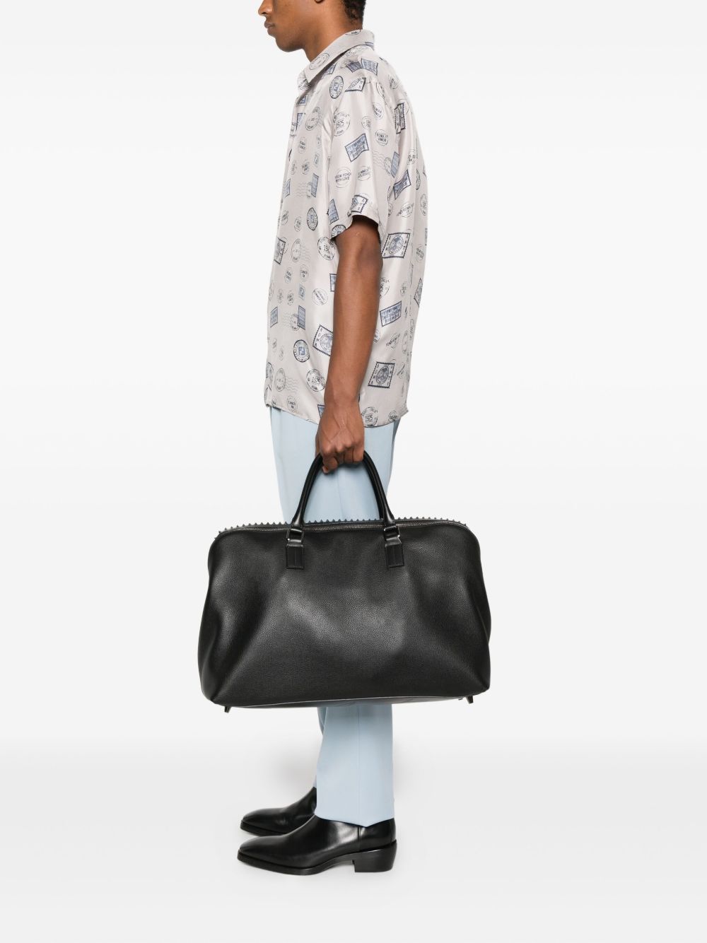 CHRISTIAN LOUBOUTIN Funky Weekender Leather Tote Handbag