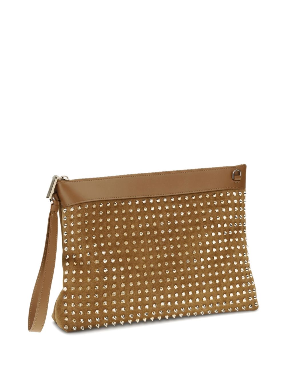 CHRISTIAN LOUBOUTIN Suede Texture Mini Wallet with Zip Fastening