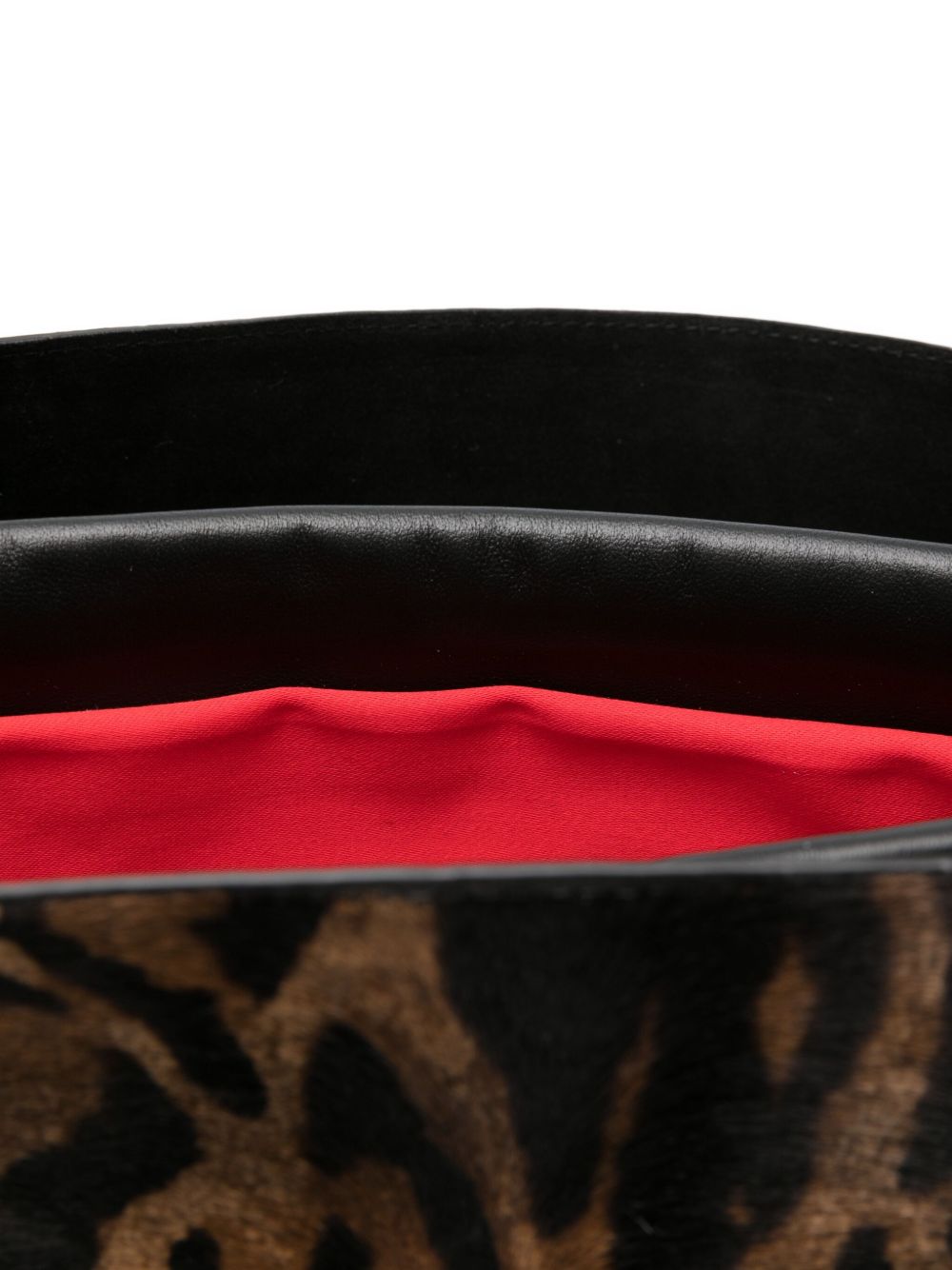 CHRISTIAN LOUBOUTIN Leopard Print Top Handle Handbag with Buckle Fastening