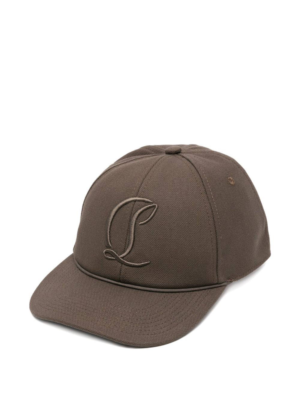 CHRISTIAN LOUBOUTIN Patent Leather Hat with Curved Peak for Men