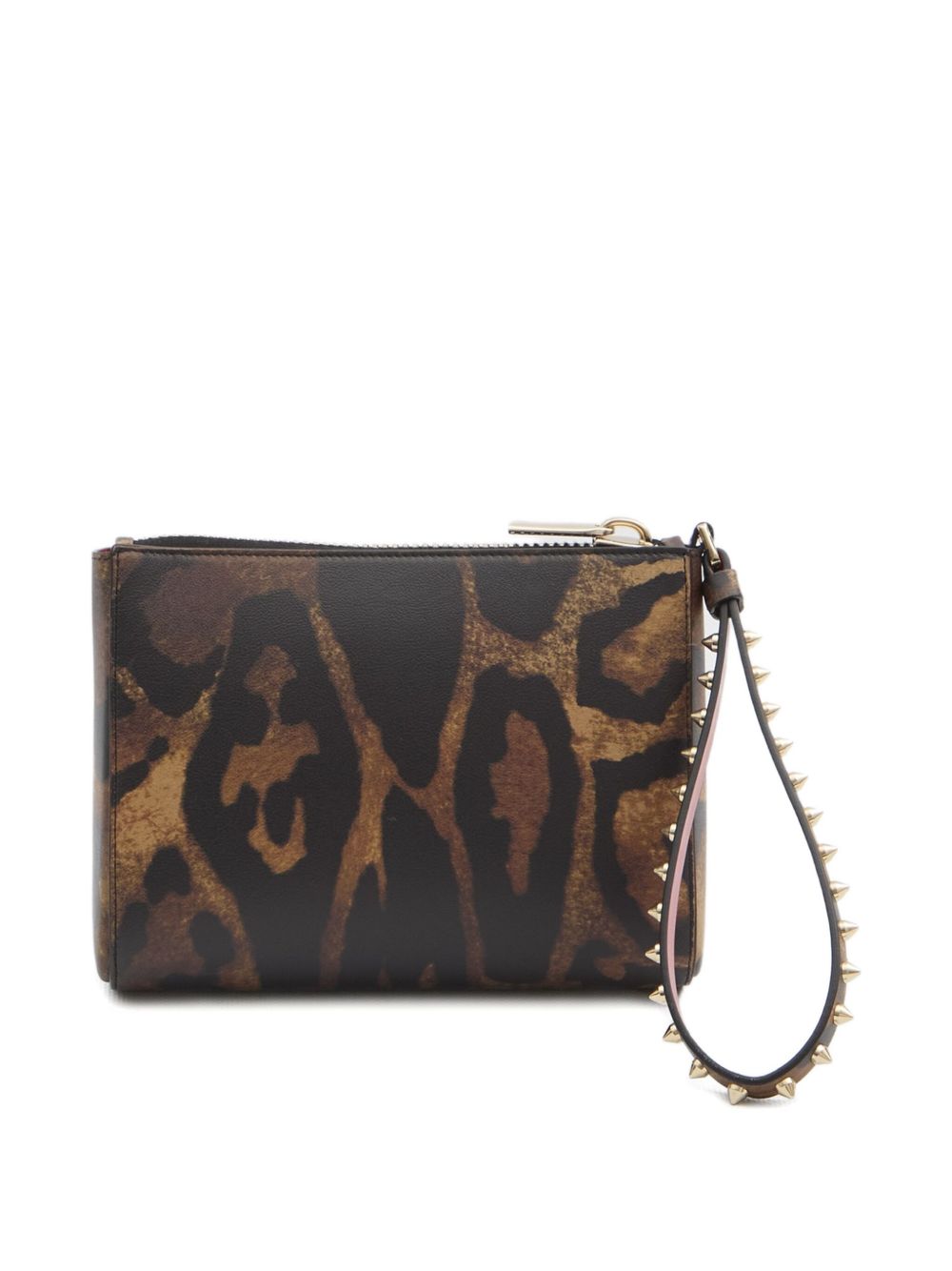 CHRISTIAN LOUBOUTIN Leopard Print Zip Closure Wallet