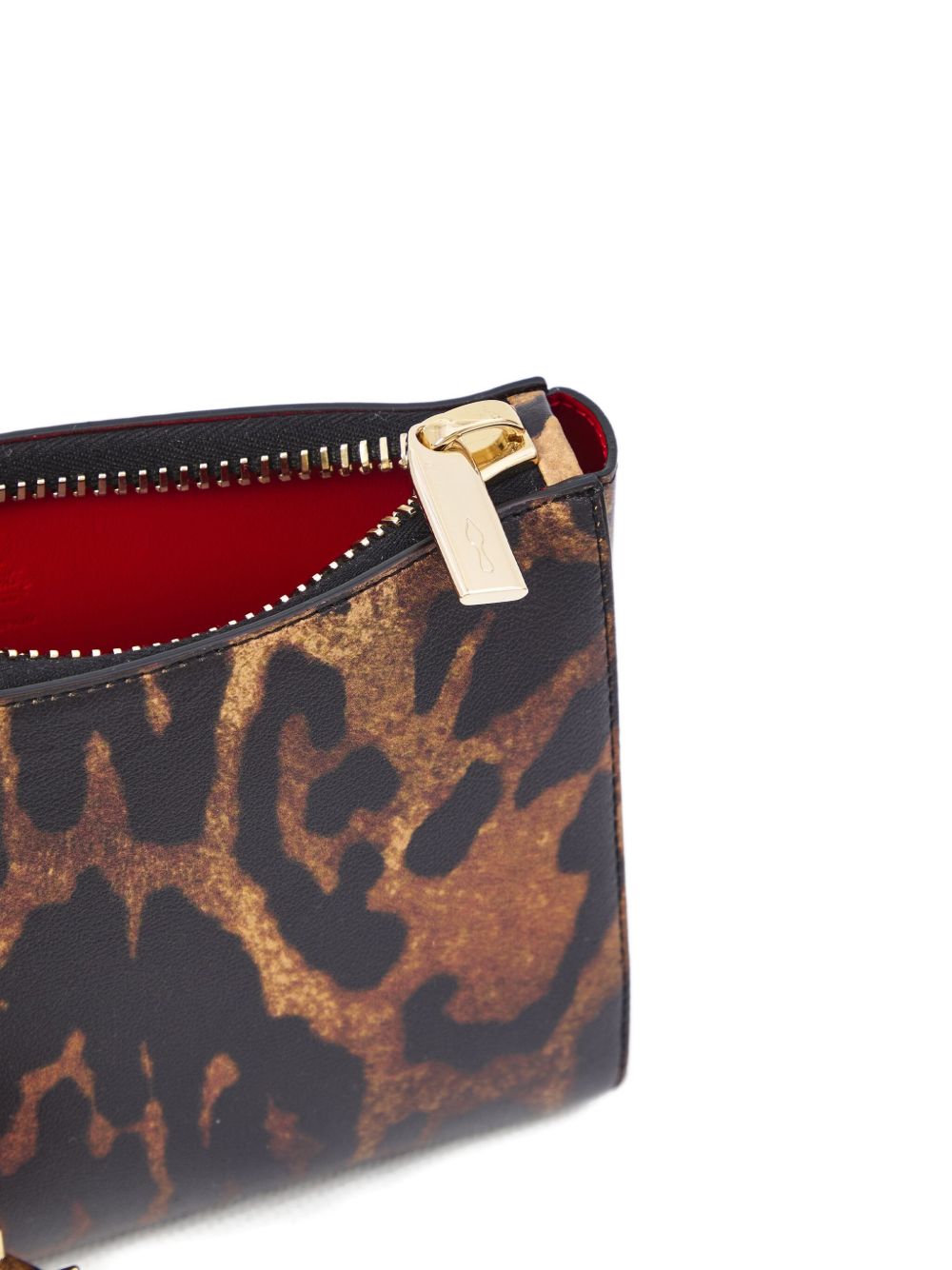 CHRISTIAN LOUBOUTIN Leopard Print Zip Closure Wallet