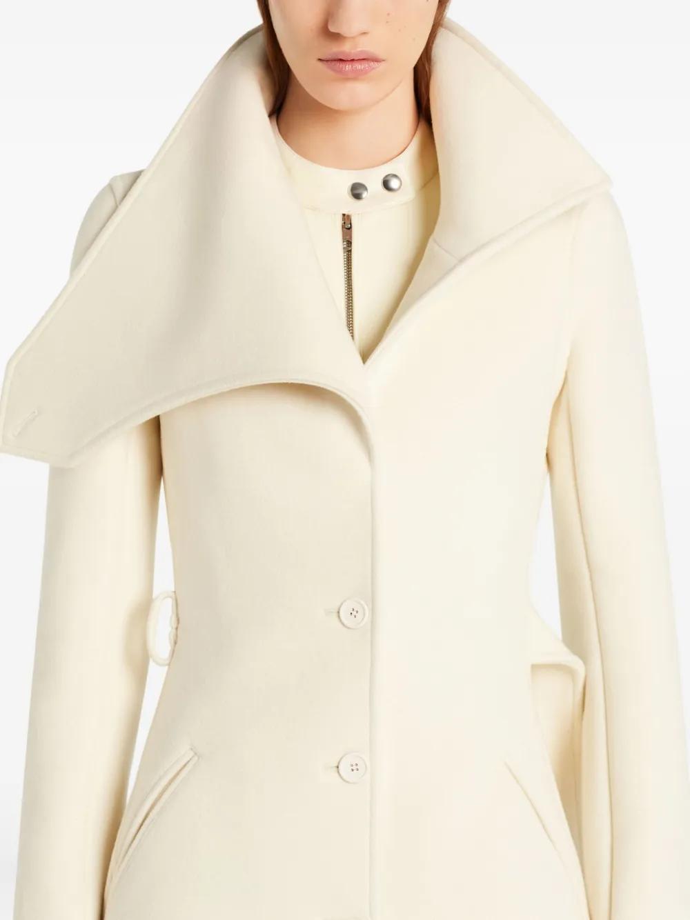 COURREGÈS Asymmetrical Collar Wool Silk Jacket