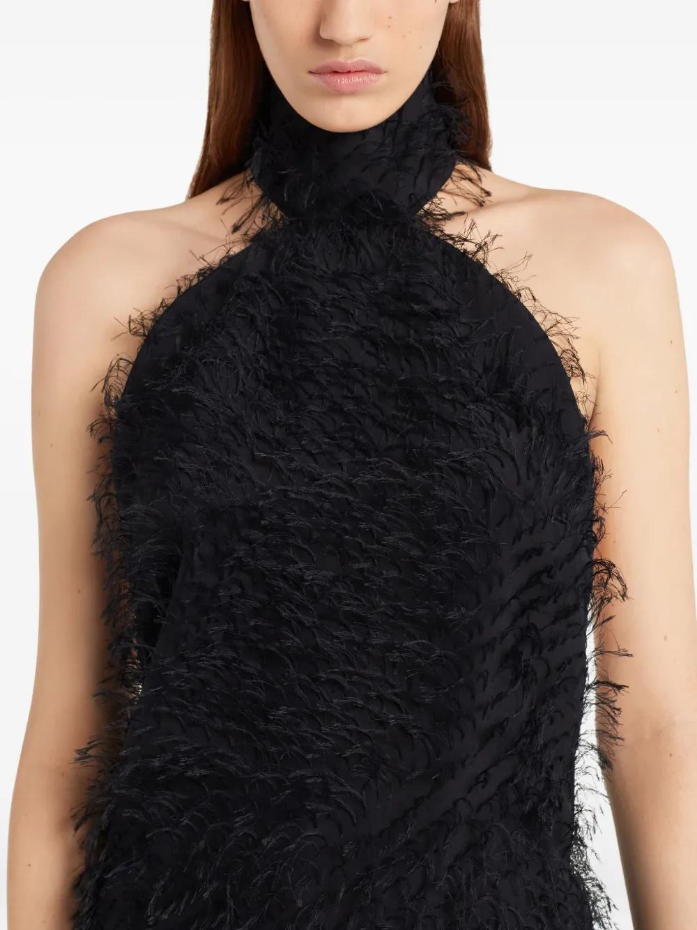 COURREGÈS Fringed Halter Neck Mini Dress