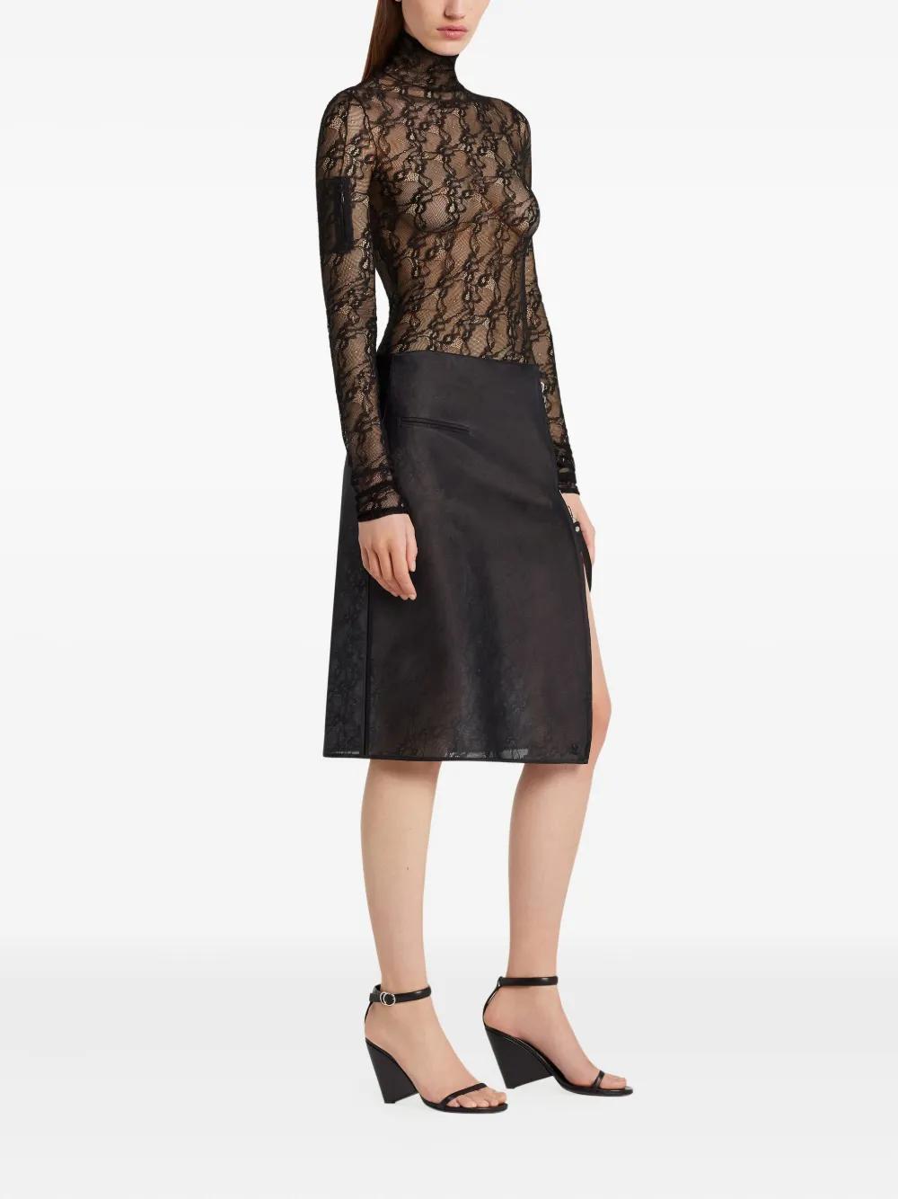 COURREGÈS Stretch Lace Mockneck Top for Women