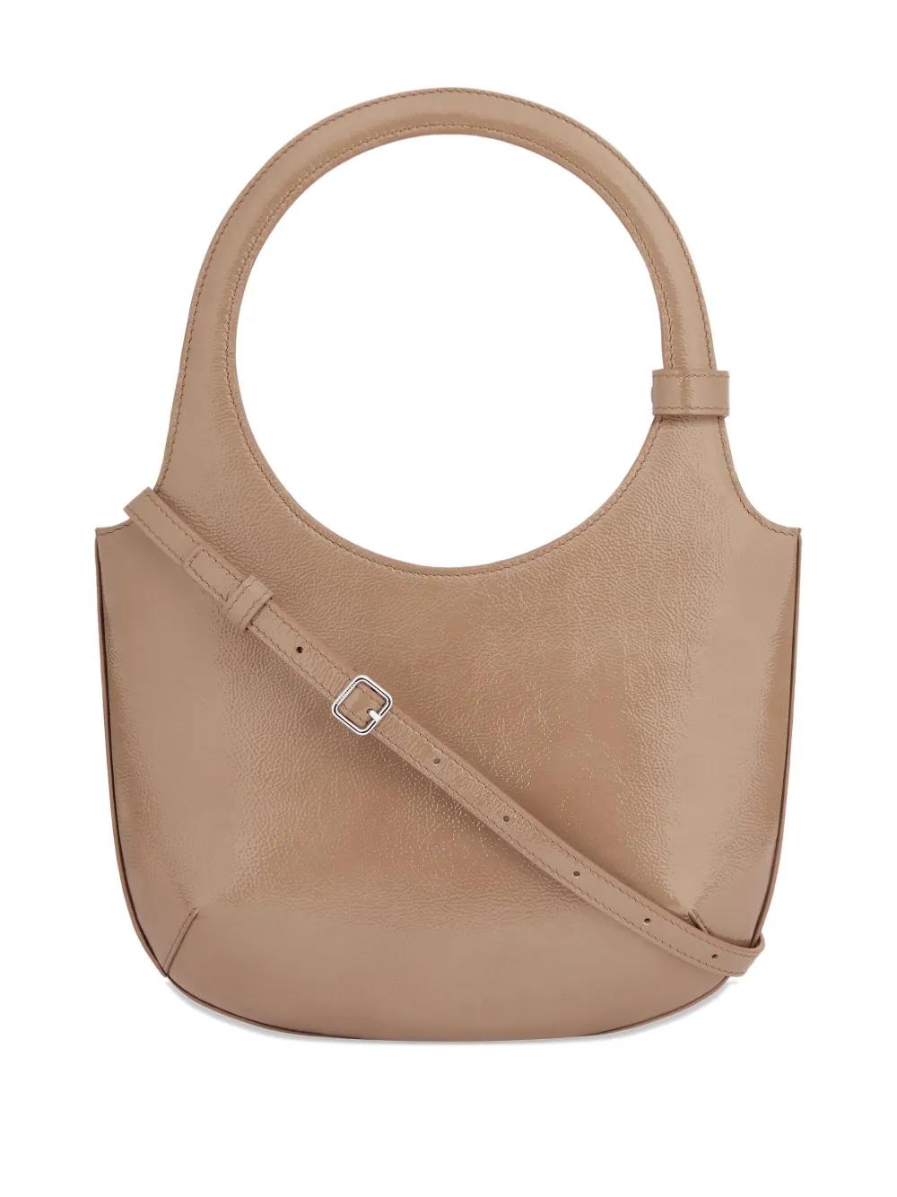 COURREGÈS Leather Shoulder Handbag with Rounded Handle