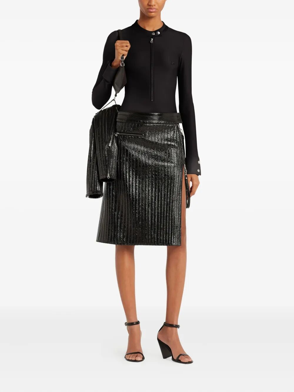 COURREGÈS Mini Zipped Bodysuit T-Shirt