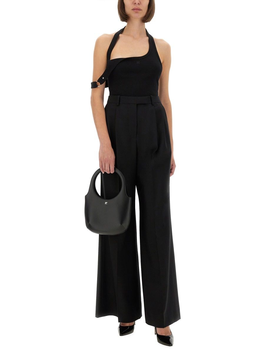 COURREGÈS 90's Buckle Tank Top with Asymmetric Straps - Women's