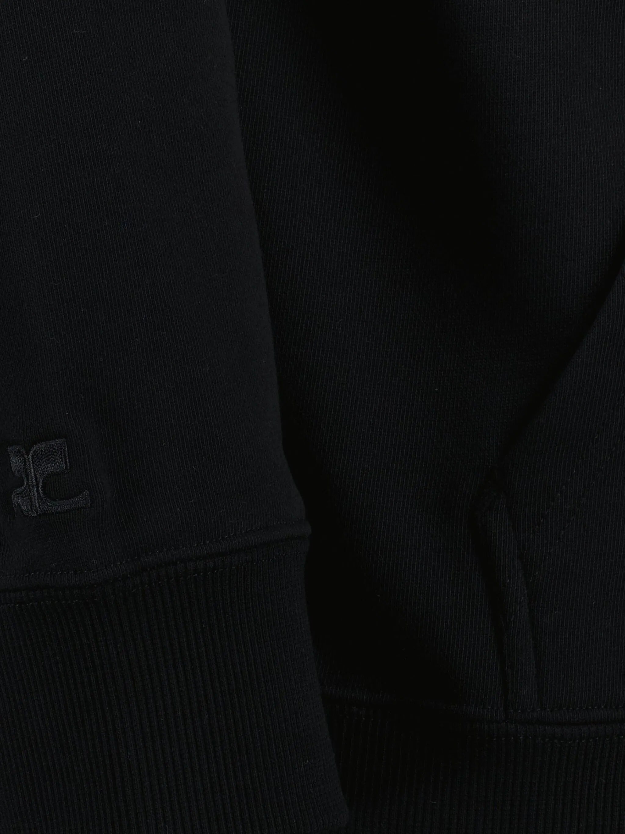 COURREGÈS Oversized Embroidered-Logo Hoodie for Women