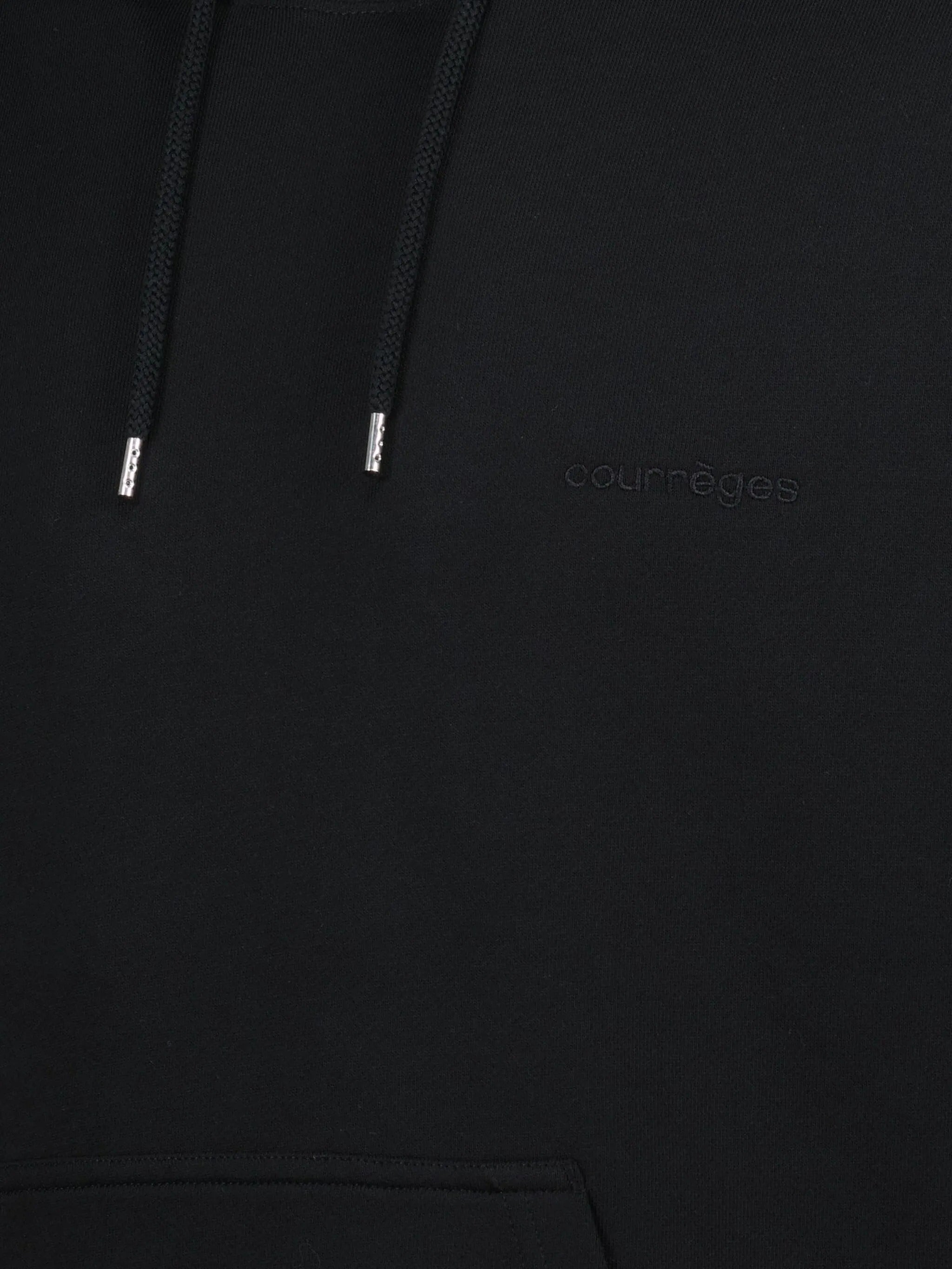 COURREGÈS Oversized Embroidered-Logo Hoodie for Women