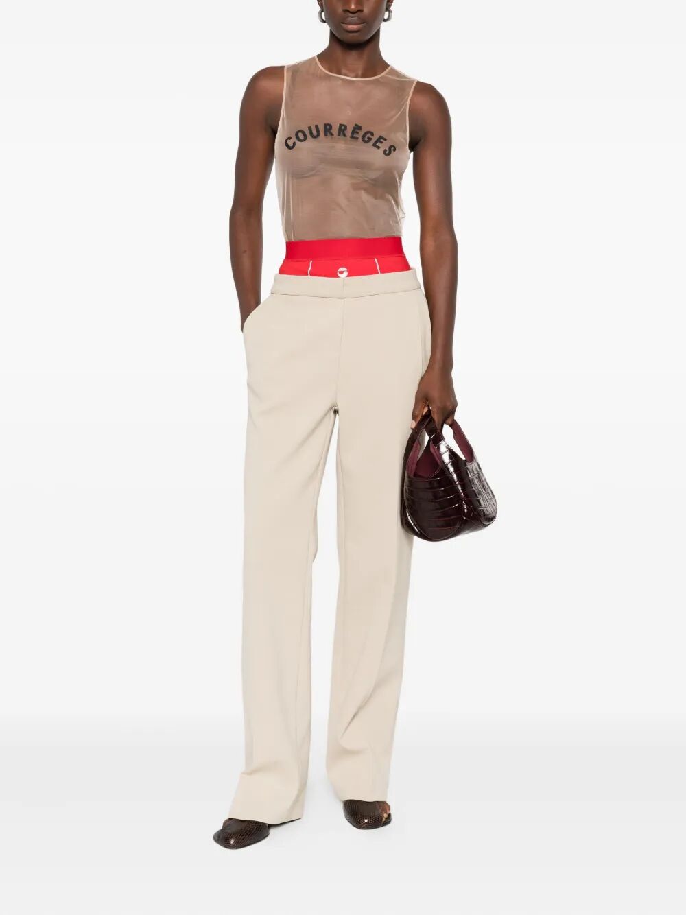 COURREGÈS Illusion Tulle Mini Top for Women