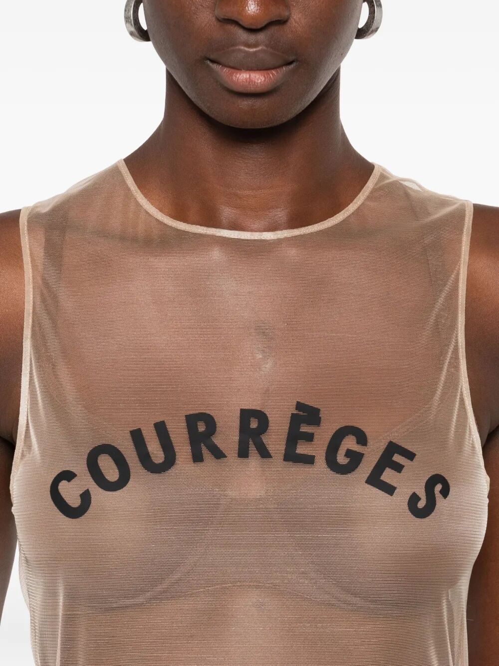 COURREGÈS Illusion Tulle Mini Top for Women