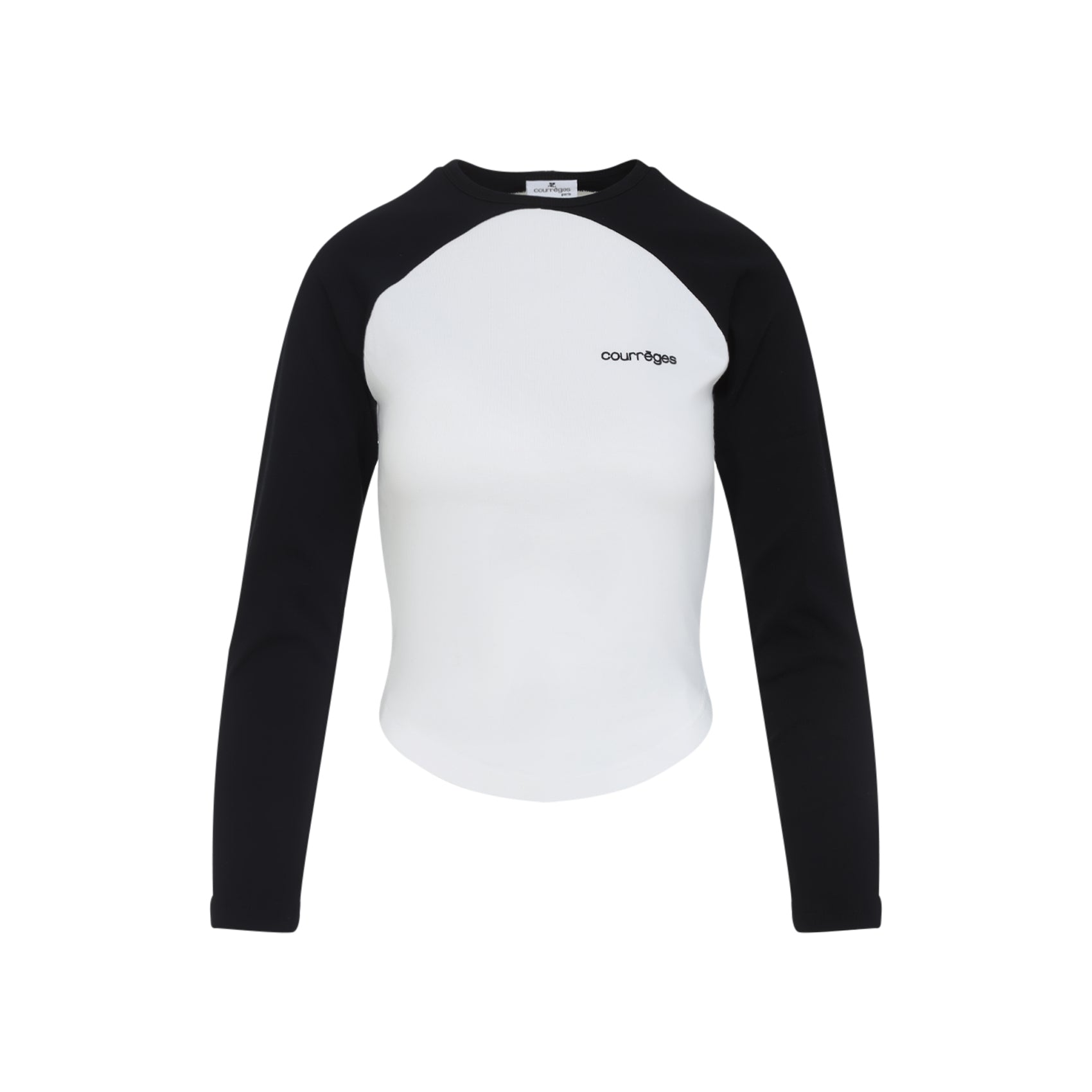 COURREGÈS Long-Sleeved Circle Contrast T-Shirt