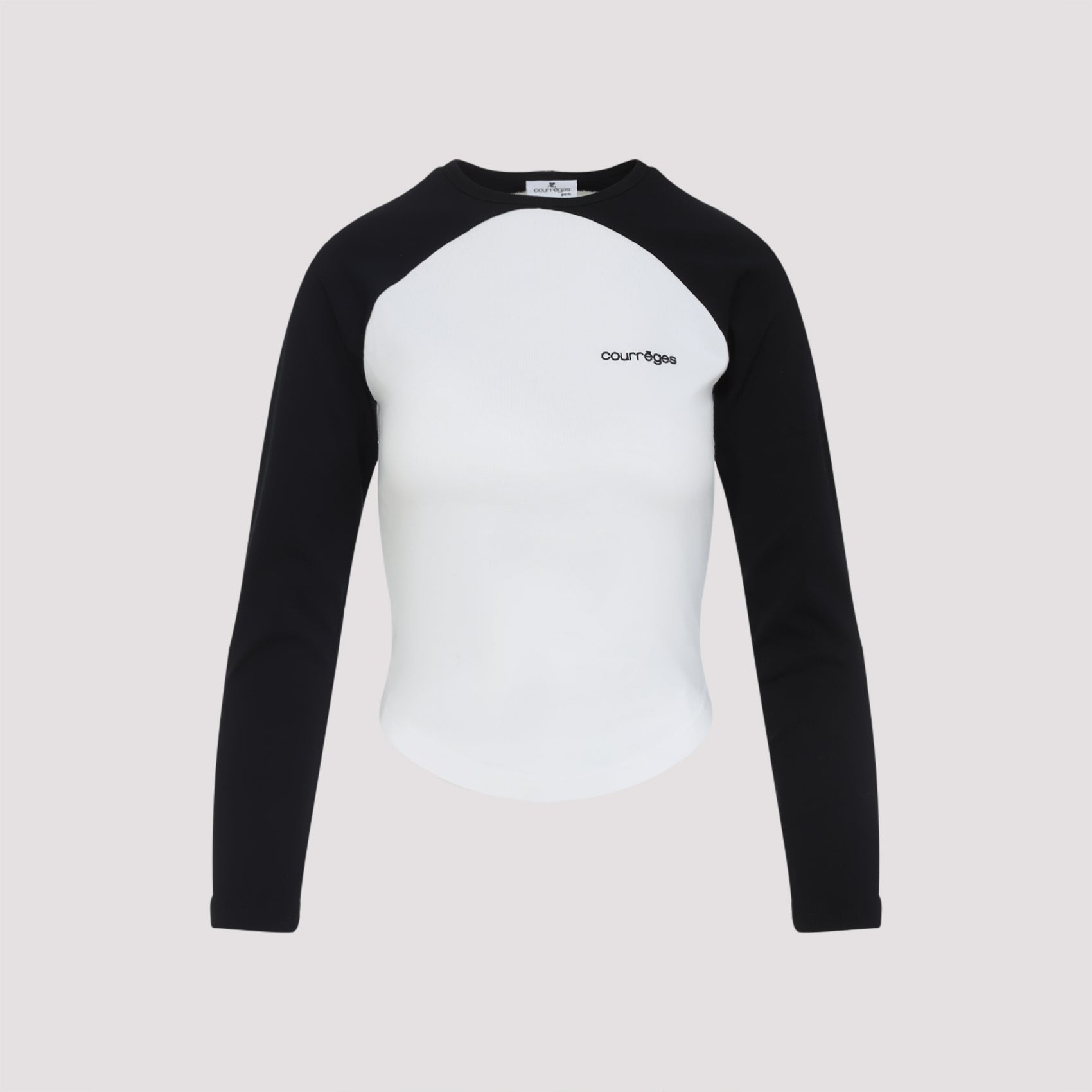 COURREGÈS Long-Sleeved Circle Contrast T-Shirt