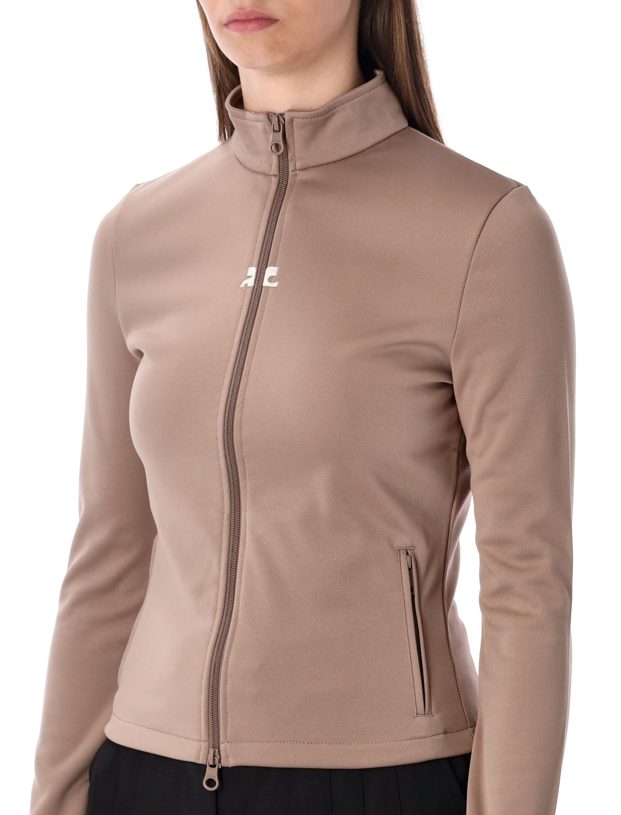 COURREGÈS Women's Slim Fit Mini Zip Jacket