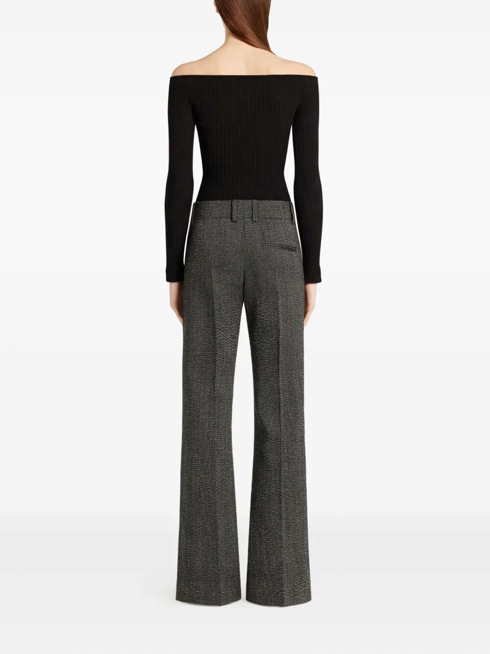 COURREGÈS Off Shoulder Rib Knit Top