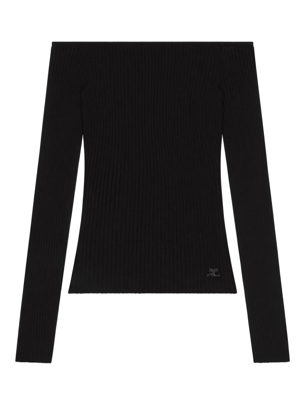 COURREGÈS Off Shoulder Rib Knit Top