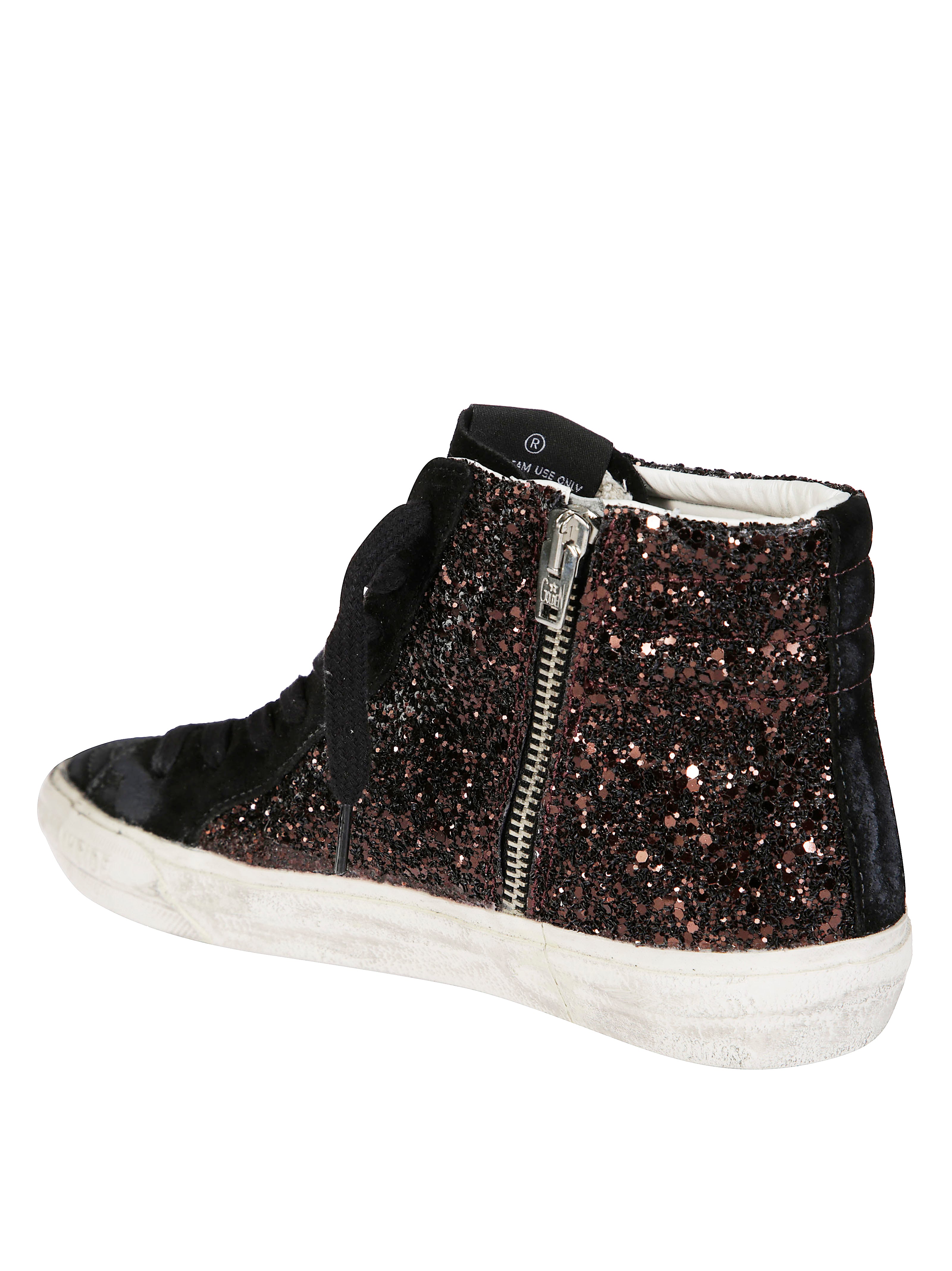 GOLDEN GOOSE Sneaker alta with Sparkling Glitter Upper