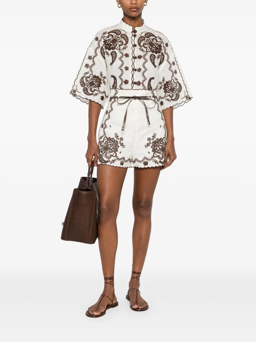 ZIMMERMANN Ascension Embroidered Mini Shirt