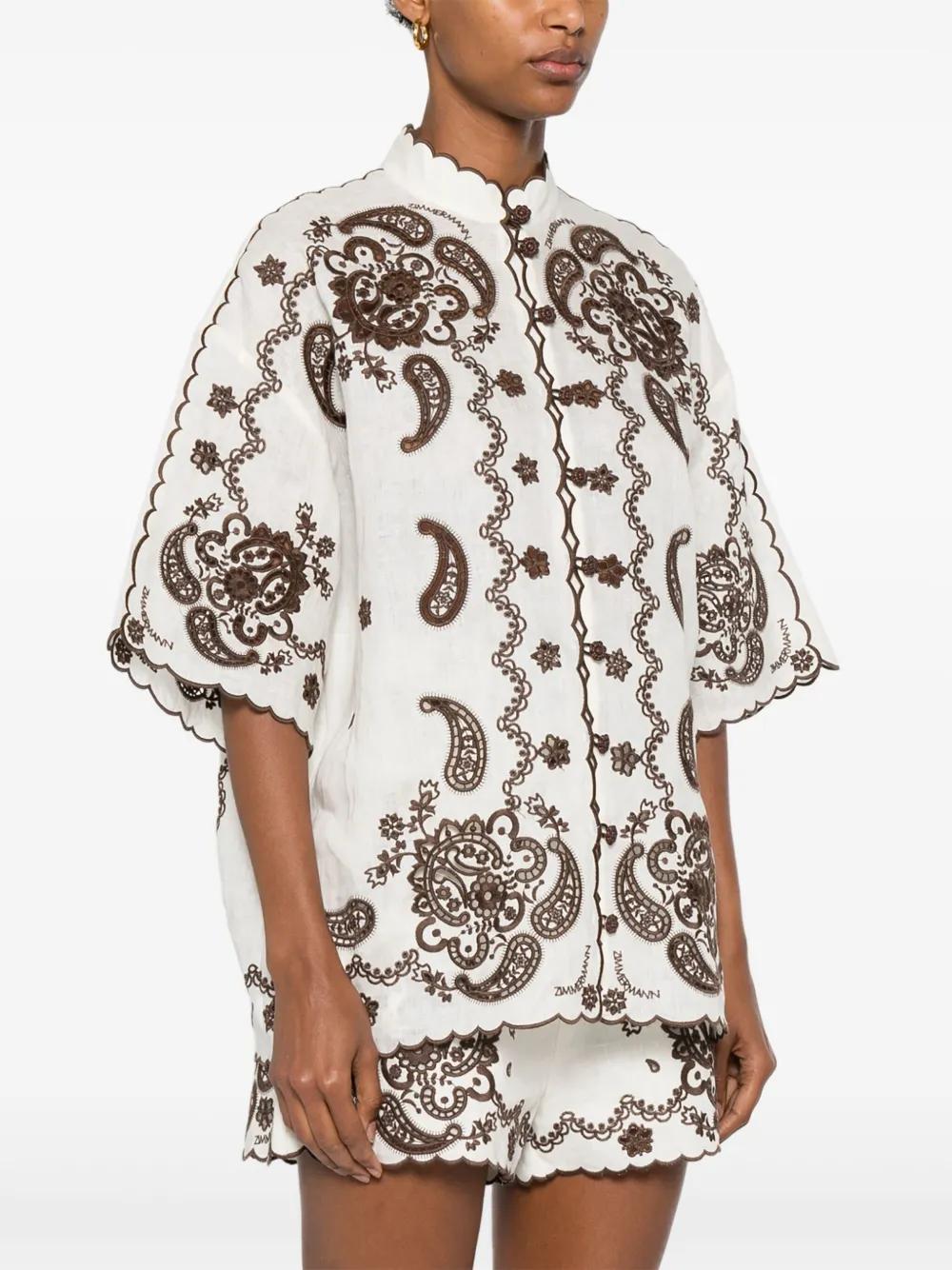 ZIMMERMANN Ascension Embroidered Mini Shirt