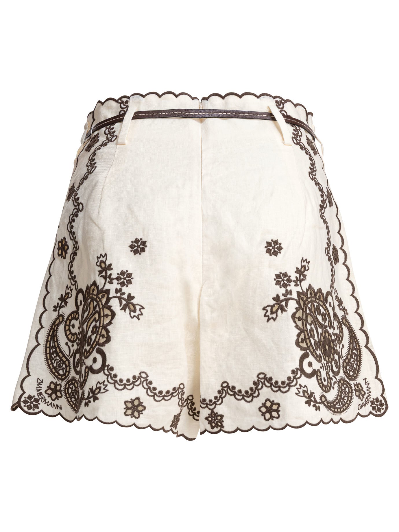 ZIMMERMANN Embroidered Mini Shorts for Women - FW25 Collection