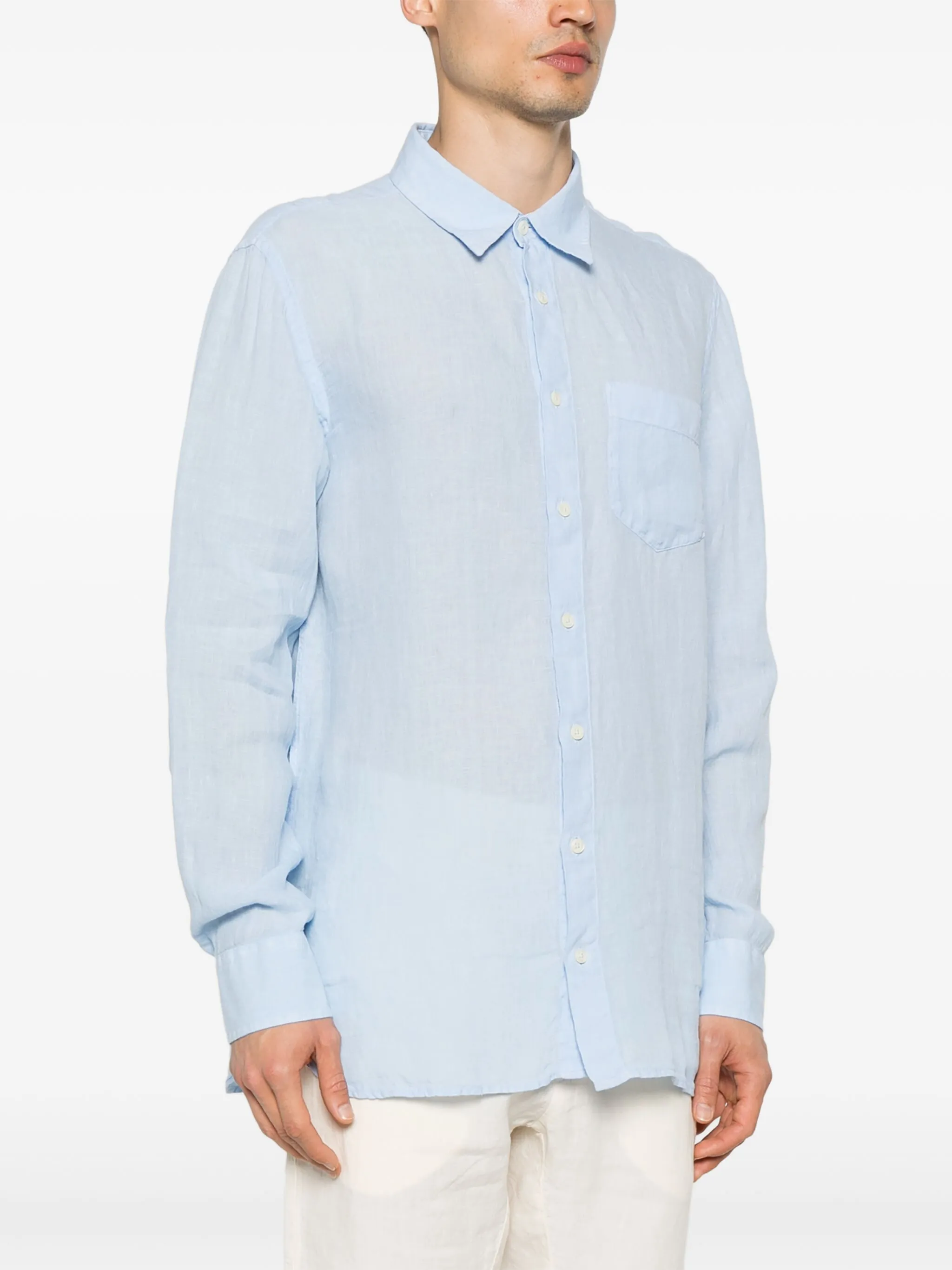 120% LINO Slim Fit Linen Shirt with Long Sleeves