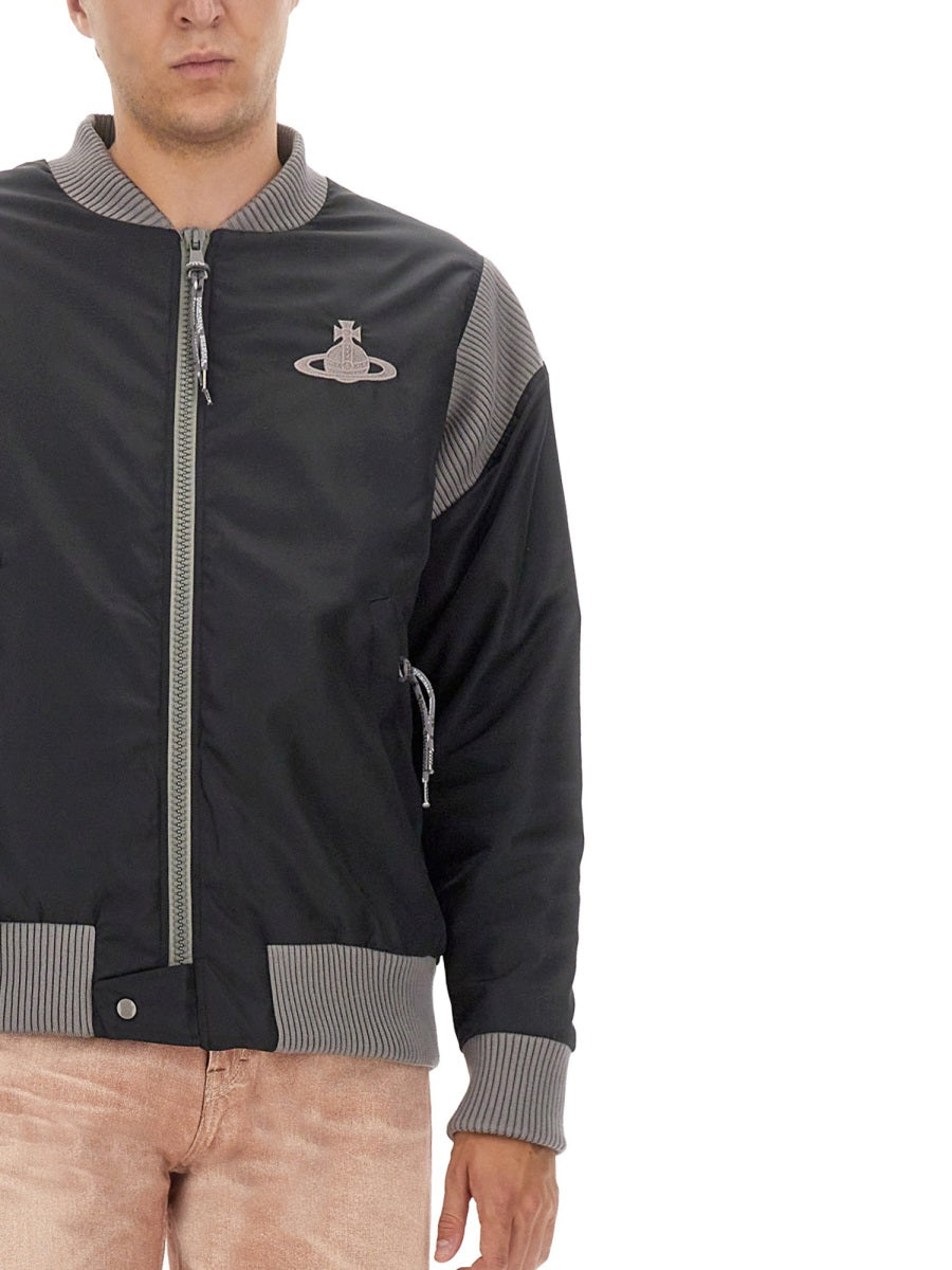 VIVIENNE WESTWOOD Regular Fit Stripped Cyclist Jacket - Size M