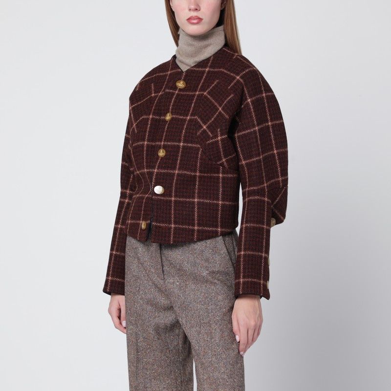 VIVIENNE WESTWOOD Asymmetric Panel Wool Pourpoint Jacket - Cropped Fit